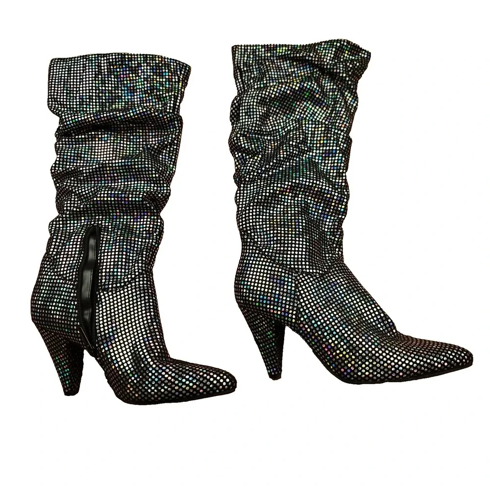 Impo International Womens 8.5M Taylin Sparkle Stretch Boot with Memory Foam